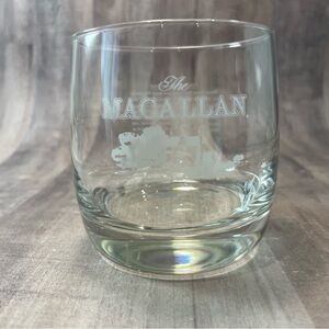 The MaCallan Etched Logo Scotch Whiskey Tumbler Heavy Bottom Lowball Curiously